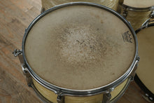 Load image into Gallery viewer, Vintage Ludwig Drum Kit – 1950s White Marine Pearl 4-Piece Set w/ Super Swiss Cymbals &amp; Hardware
