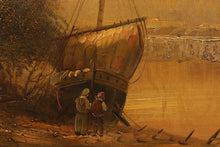 Load image into Gallery viewer, Vintage Dutch Sailboat Painting
