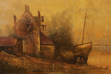 Load image into Gallery viewer, Vintage Dutch Sailboat Painting
