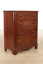 Load image into Gallery viewer, Vintage Mahogany 4-Drawer Chest of Drawers with Rounded Corners
