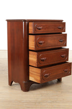 Load image into Gallery viewer, Vintage Mahogany 4-Drawer Chest of Drawers with Rounded Corners
