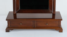 Load image into Gallery viewer, Vintage Mahogany Shaving Mirror with Drawers – Classic Dresser Top Vanity
