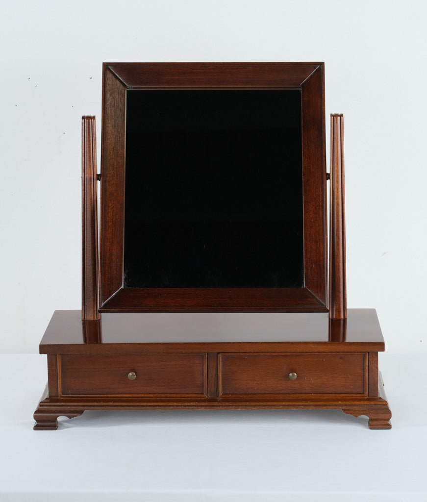 Vintage Mahogany Shaving Mirror with Drawers – Classic Dresser Top Van – Craze Furniture and Antiques