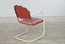 Load image into Gallery viewer, Pair of Vintage Pink Metal Cantilever Patio Armchairs

