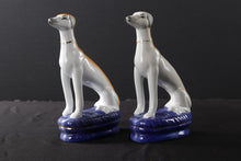 Load image into Gallery viewer, Vintage Pair of Porcelain Staffordshire Style Greyhounds
