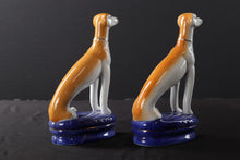 Load image into Gallery viewer, Vintage Pair of Porcelain Staffordshire Style Greyhounds
