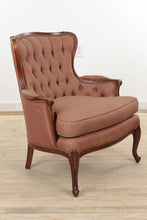 Load image into Gallery viewer, Vintage Rosy Rounded Back Arm Chair - Tufted Back
