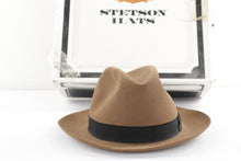 Load image into Gallery viewer, Vintage Stetson Light Brown Fedora - Black Ribbon
