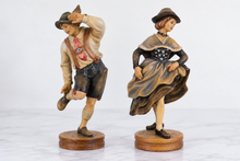 Load image into Gallery viewer, Vintage Anton Fischer Bavarian Schuhplattler Dirndl Dancers Wood Figurines Pair
