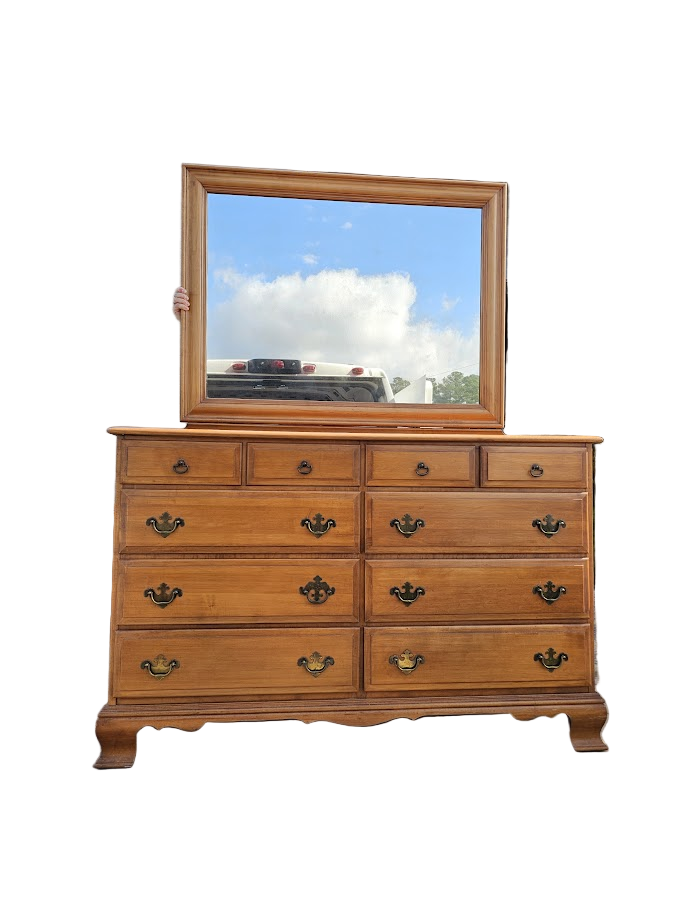 Vintage Sumter Cabinet Co. Dresser with Mirror – Solid Wood 12