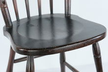 Load image into Gallery viewer, Vintage Wooden Desk Chair – 16&quot; W x 17&quot; D x 34&quot; H – Simple Spindle Back Design
