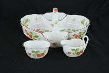Load image into Gallery viewer, Queens Virginia Strawberry Fine Bone China Tidbit Serving Set England
