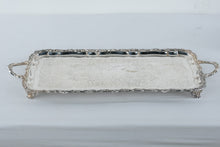 Load image into Gallery viewer, WA Made in England Silverplate Serving Tray 25 Inch Ornate Footed Butler Tray
