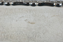 Load image into Gallery viewer, WA Made in England Silverplate Serving Tray 25 Inch Ornate Footed Butler Tray
