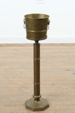 Load image into Gallery viewer, Vintage Brass Jardiniere Ice Bucket on Stand Hong Kong Pedestal
