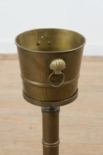 Load image into Gallery viewer, Vintage Brass Jardiniere Ice Bucket on Stand Hong Kong Pedestal
