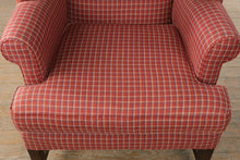 Load image into Gallery viewer, Pearson Wingback Chair and Ottoman, Plaid Upholstery
