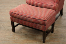 Load image into Gallery viewer, Pearson Wingback Chair and Ottoman, Plaid Upholstery
