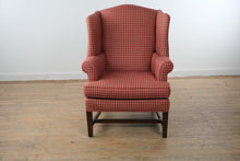 Load image into Gallery viewer, Pearson Wingback Chair and Ottoman, Plaid Upholstery
