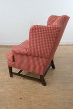 Load image into Gallery viewer, Pearson Wingback Chair and Ottoman, Plaid Upholstery
