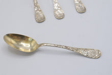 Load image into Gallery viewer, Wood and Hughes Sterling Silver Gilt Serving Spoons Set of 5 Circa 1890
