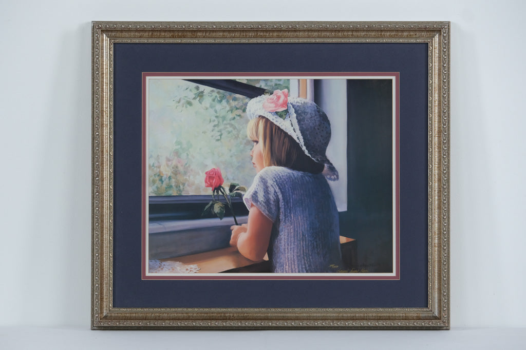 “Waiting for Daddy” by Launi Snow Hein – Signed & Numbered Limited Edition Print – Framed Wall Art 29” x 25”