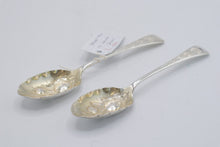 Load image into Gallery viewer, Antique Walker and Hall Sheffield Silver Plate Berry Serving Spoons Pair
