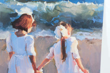 Load image into Gallery viewer, Nancy Seamons Crookston True Friends Beach Girls Framed Art Print 19 x 23
