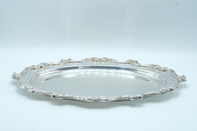 Load image into Gallery viewer, Wallace 1102 Silverplate Oval Serving Tray Ornate Scroll Border Vintage
