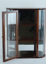 Load image into Gallery viewer, Curved Glass Wall Display Cabinet Wood Curio Shelf with Glass Door
