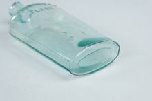 Load image into Gallery viewer, Antique Warranted Flask Aqua Glass Pocket Whiskey Bottle 8 Inch
