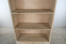 Load image into Gallery viewer, Coastal Washed Wood Bookcase with Woven Cane Cabinet Doors – 79 Inches
