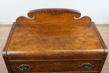 Load image into Gallery viewer, Art Deco Burlwood Chest of Drawers with Sculpted Crest
