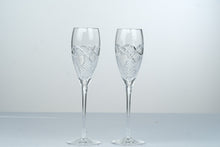 Load image into Gallery viewer, Waterford Celtic Knot Celebration Crystal Champagne Flutes Set of 2 Slovenia
