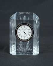 Load image into Gallery viewer, Waterford Crystal Desk Clock Mantel Clock Roman Numerals Cut Crystal Quartz
