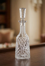 Load image into Gallery viewer, Waterford Crystal Cut Glass Decanter With Stopper 13 Inch Diamond Fan Pattern

