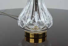 Load image into Gallery viewer, Waterford Crystal Table Lamp 21.5" Tall – Cut Crystal Base with Brass Accents &amp; White Shade

