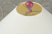 Load image into Gallery viewer, Tall Raspberry Red Fluted Column Table Lamp Cream Shade Traditional Decor
