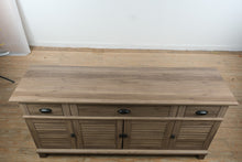 Load image into Gallery viewer, Modern Coastal 71 Inch Entertainment Cabinet with Louvered Doors and Drawers
