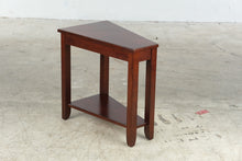 Load image into Gallery viewer, Narrow Cherry Finish Wood Side Table with Lower Shelf

