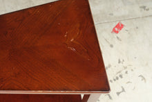 Load image into Gallery viewer, Narrow Cherry Finish Wood Side Table with Lower Shelf
