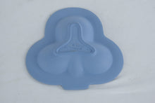 Load image into Gallery viewer, Pair Wedgwood Jasperware Blue Tri-Section Pin Dishes 4.5” England Classical Relief
