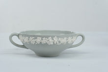 Load image into Gallery viewer, Wedgwood Queensware Celadon Green Cream Soup Bowls Saucers Set of 8 Vintage

