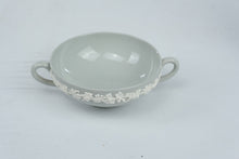 Load image into Gallery viewer, Wedgwood Queensware Celadon Green Cream Soup Bowls Saucers Set of 8 Vintage
