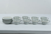 Load image into Gallery viewer, Wedgwood Etruria Barlaston Queensware Celadon Green Tea Cups Saucers Set of 8
