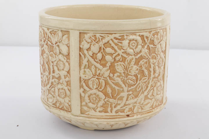 Vintage Asian Style Relief Floral Ceramic Planter Jardiniere Cream Gla –  Craze Furniture and Antiques