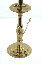 Load image into Gallery viewer, Pair of Vintage Solid Brass Candlestick Lamps – Colonial Revival Style

