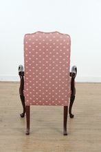 Load image into Gallery viewer, Wesley Hall Mahogany Arm Chair – Pink Jacquard Upholstery
