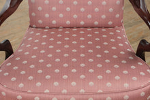 Load image into Gallery viewer, Wesley Hall Mahogany Arm Chair – Pink Jacquard Upholstery
