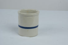 Load image into Gallery viewer, Wesson Oil Advertising Stoneware Crock Blue White Vintage Kitchen Utensil Holder
